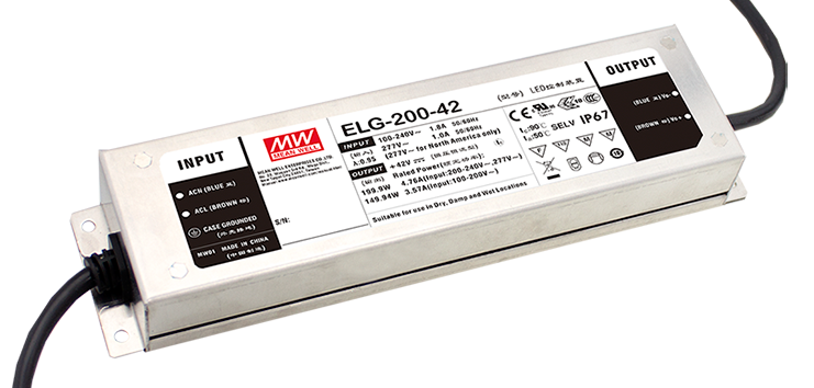 ELG-200-C1050DA zdroj LED, 100÷305V AC, 142÷431V DC, 1050mA 95÷190V, DALI | MeanWell