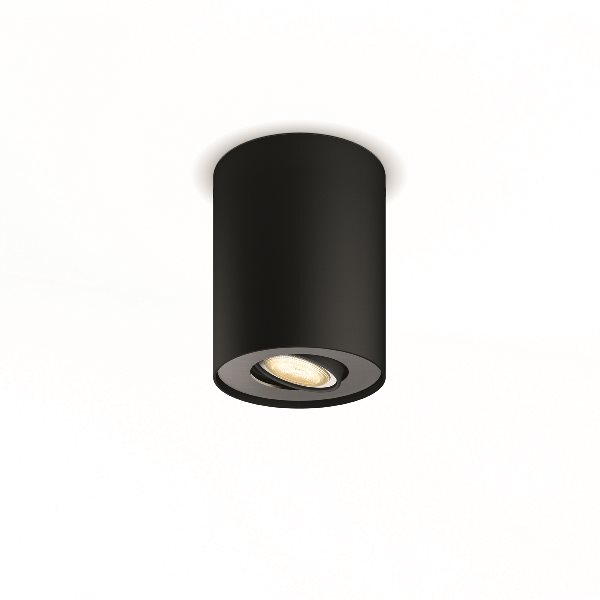 Philips HUE Stropné bodové svietidlo Hue Pillar LED GU10 5,5W, 250lm, 2200-6500K, čierna