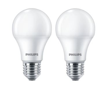 PHILIPS Lighting LED žiarovka CorePro A60, E27, 4,9W/40W, 470lm, 4000K, biela, 2 ks v balení