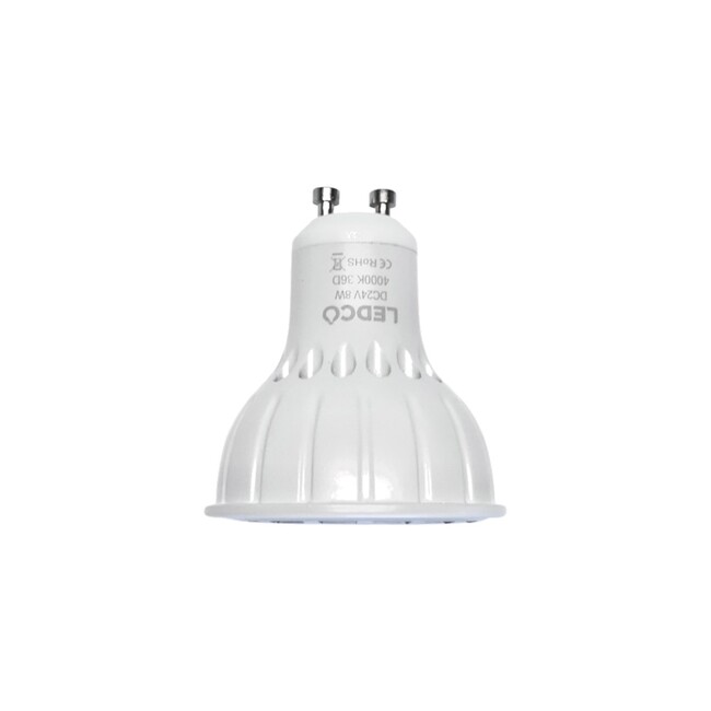LED žiarovka GU10, 24V, 8W, 4000K, 900lm, CRI 90, 36°, D50x58mm, dimmable | Ledco