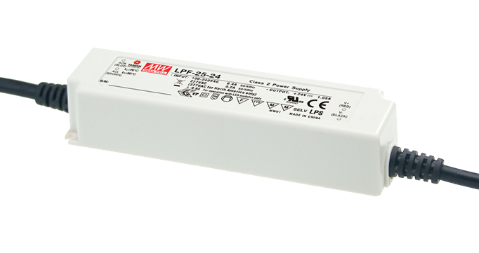 LPF-25-30 zdroj LED, 90÷305V AC, 127÷431V DC, 30V 0÷0.84A | MeanWell