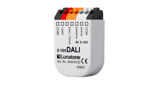 Prevodník signálu 0-10V na DALI, DALI PS 10mA, napájanie 12-24VDC | Lunatone