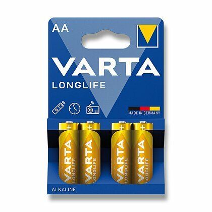 Alkalická batéria longlife Varta AA, 1,5V (4ks) 