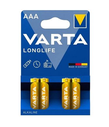 Alkalická batéria longlife Varta AAA, 1,5V (4ks) 