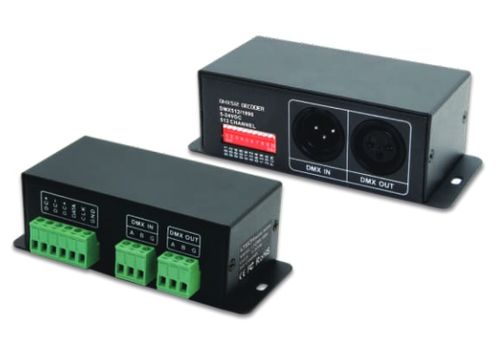 Dekodér DMX512 na SPI(TTL) pre digitálne LED pásy, 5-24 VDC, 125x64x40 mm