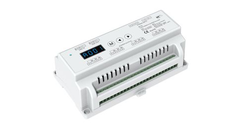 DMX dekodér, prevodník signálu z DMX na PWM, 12-24V DC, 12x5A, linear/log, 4096 úrovní