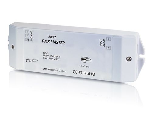 DMX master; zdroj signálu; prevodník WiFi/DMX pre smartfóny s iOS alebo Android
