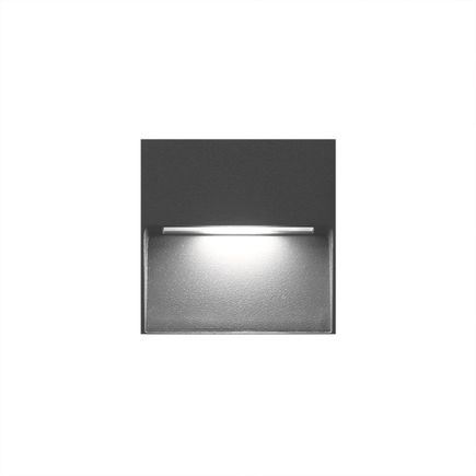 Exteriérové nástenné LED svietidlo, 230VAC, 3W, 3000K, 480lm, 100x100x30mm, antracit IP54