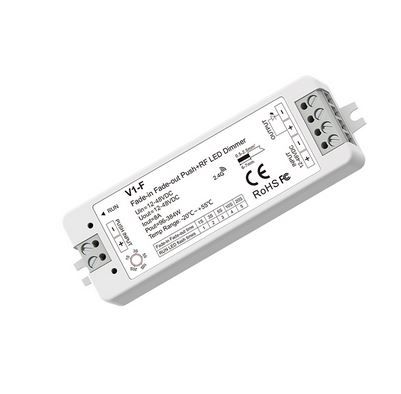 Fade-in Fade-out RF LED stmievač 1x8A, 12-48V DC (12V/96W, 48V/384W), push dimm
