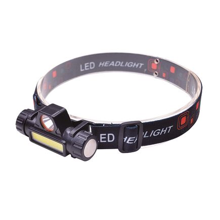 LED čelové nabíjacie svietidlo, 3W + COB, 150lm + 120lm, Li-ion, USB