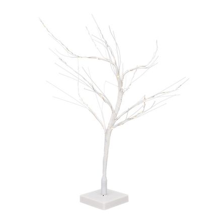 LED dekorácia, zimný stromček, 50x LED, 60cm, 3xAA, biela, IP20, teplá biela