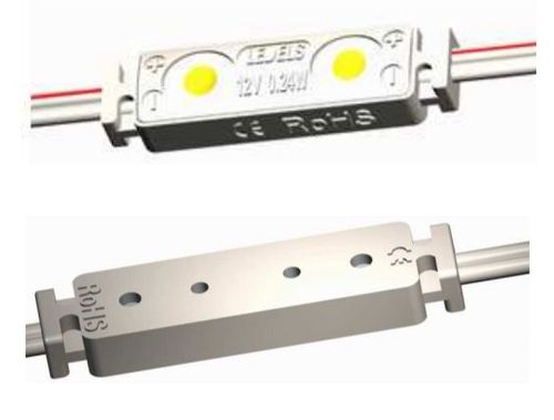 LED Modul mini 2x LED SMD3528, 12VDC, modrý,  0,24W, 28 x 7 x 4.5 mm, 16-18lm