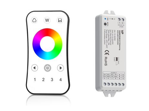 LED RGBW ovládač/set, 4x4A,12-24VDC (12V/192W, 24V/384W), spolu s ovládačom LC-SD-R8
