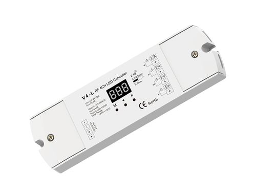 LED RGBW stmievač/prijímač 4x5A, 12-36VDC (12V/240W, 24V/480W), push, pre ovládač LC-SD-R8
