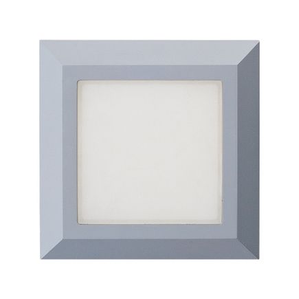 LED Svietidlo na stenu štvorcové/nepr. IP65, 3.5W, 230lm, 4000K, Sivá farba, 125x125x27mm