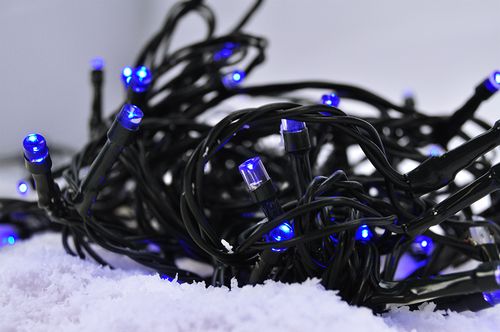 LED vianočná reťaz, 3m, 20xLED, 3x AA, zelený kábel, IP20, modré svetlo