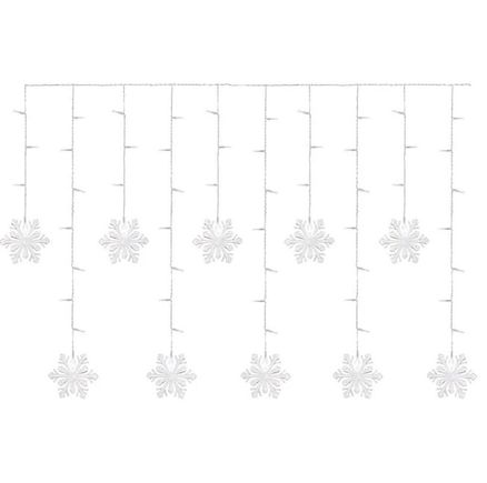 LED vnútorný vianočný záves – hviezdy, 135x50 cm, 60LED, IP20, tudená biela