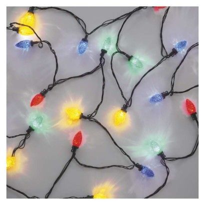 LED vonkajšia vnútorná vianočná reťaz - farebné žiarovky, 9,8 m, 50LED, IP44, multicolor