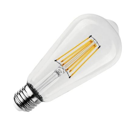 LED žiarovka Filament E27, 12W, 3000K, 1680lm, nestmievateľná, O64 x 142mm