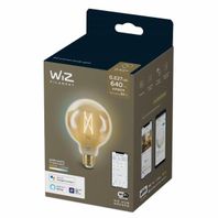LED žiarovka Filament Philips WiZ E27, 6,7W, 640lm, 2000-5000K, G95, priehľadná