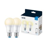 LED žiarovka Philips WiZ E27, 8W, 806lm, 2700K, A60, biela, stmievateľná, 2-set