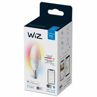 LED žiarovka sviečka Philips WiZ E14, 4,9W, 470lm, 2200-6500K+RGB, C37, biela,stmievateľná