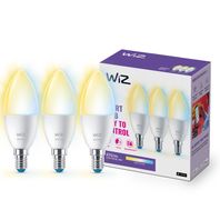 LED žiarovka sviečka Philips WiZ E14, 4,9W, 470lm, 2700-6500K, C27, biela, stmievateľná