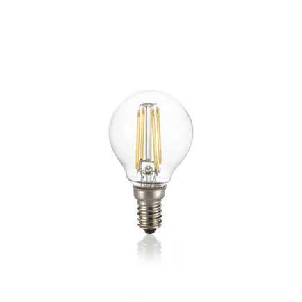 LED žiarovka vláknová E14, 4W, 3000K, 430lm, priehľadná, P45-kvapka, stmievateľná
