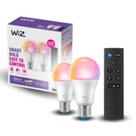 LED žiarovka WIZ E27, 8,5W, 2200K-6500K+RGB, 806lm, A60, stmievat., 2-set+diaľkový ovládač