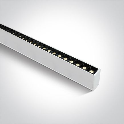 Lineárne svietidlo s UGR17, 48xSPOT LED, 40W, 3000K, 3800lm,  34°, 1300mm, biele