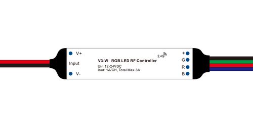 Mini LED RGB stmievač/prijímač, max.75W,12-24VDC, kompatibilný s ovládačom LC-SD-RM3