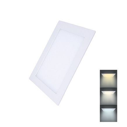 Mini zapustený panel LED 12W, 900lm, 3000K/4000K/6000K, IP20, štvorcový, biela