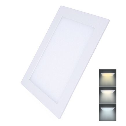 Mini zapustený panel LED 24W, 1800lm, 3000K/4000K/6000K, IP20, štvorcový, biela