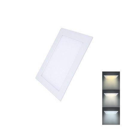 Mini zapustený panel LED 6W, 450lm, 3000K/4000K/6000K, IP20, štvorcový, biela