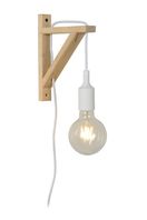 Moderné nástenné svietidlo FIX Wall Light E27 prevedenie drevo/ biela farba