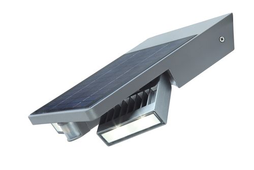 Nástenné solárne svietidlo TILLY LED 4W, 4000K, 420lm, IP44, šedá, S PIR senzorom
