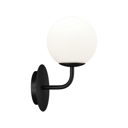 Nástenné svietidlo PARMA LED, E27, 15W, IP44, čierna/opál