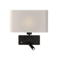 Nástenné svietidlo ROMEO LED, 3W -3000K-285lm + E27 -15W, CRI90, IP20, USB, čierna/biela 