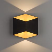 Nástenné svietidlo TRIANGLES LED, 5W, 3000K, 450lm, IP54, čierna/zlatá 