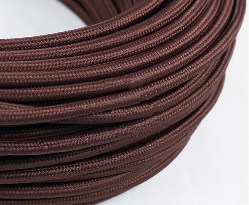 Okrúhly textilný kábel s dvojitou izoláciou 3x 0.75 mm2, hnedé opletenie