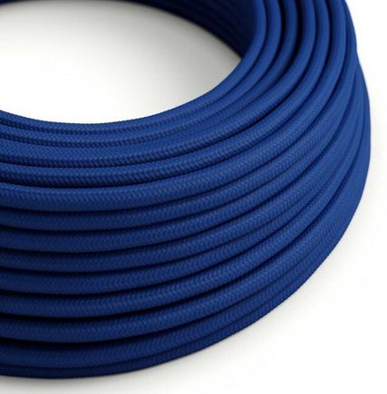 Okrúhly textilný kábel s dvojitou izoláciou 3x0.75 mm, modré opletenie