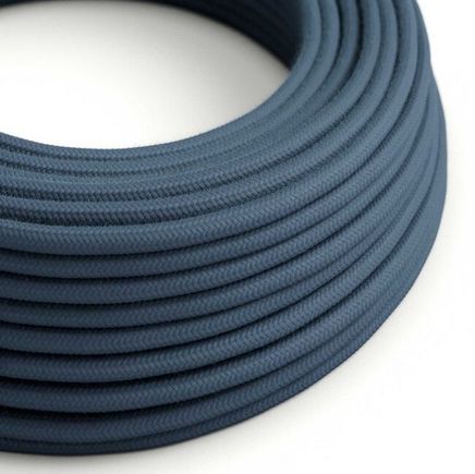 Okrúhly textilný kábel s dvojitou izoláciou 3x0.75 mm, šedo-modré opletenie