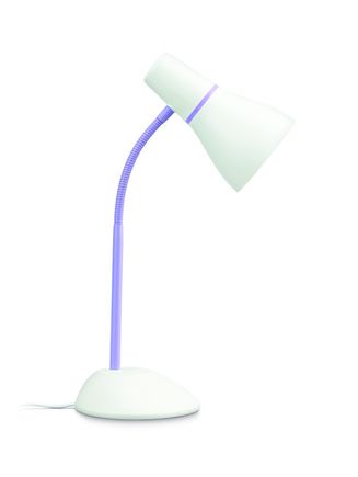 Pear stolná lampa E27, max. 1x11W, bez zdroja, biela/fialová