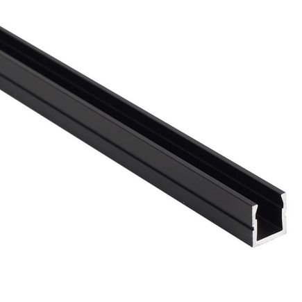 Prisadený hliníkový profil CC27 čierny, 11x12mm bez difuzora N11
