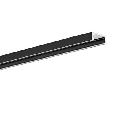 Prisadený hliníkový profil MICRO-PLUS, 16x6x2000mm, eloxovaný, čierna