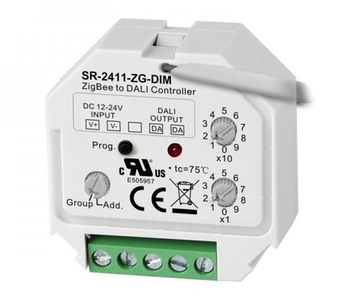 RF prevodník Zigbee na DALI DT6 signál, Stmievač DIM, Napájanie zo zdroja 12-24VDC,