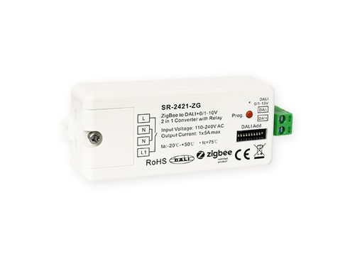 RF prijímač Zigbee, prevodník na DALI a 0/1-10V, DT8 (RGB a CCT) a DT6/DT8, AC push switch