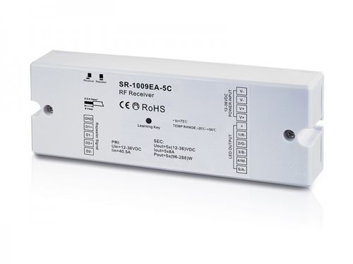 RF prijímací modul RGBCCT 1009EA; input 12-36VDC; 5x5A; PWM stmievanie
