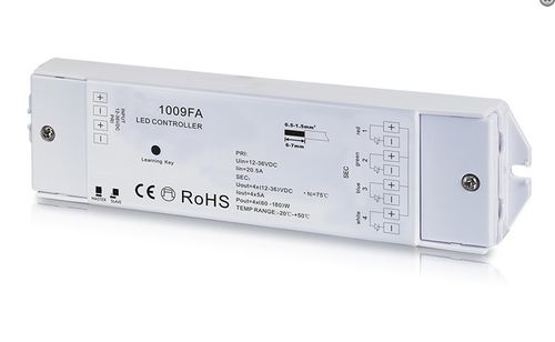 RF prijímací modul RGBW 1009FA; input 12-36VDC; 4×5A; PWM stmievanie