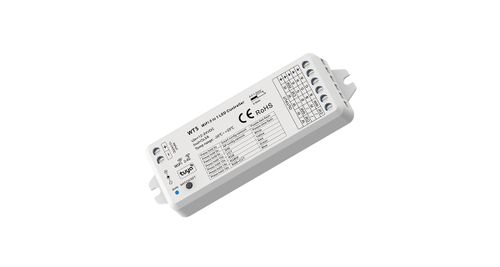 RF & Wifi ovládač pre LED 5v1, RGB/RGBW/RGB+CCT, 12-24VDC, 5x3A, Tuya App, 2.4GHz